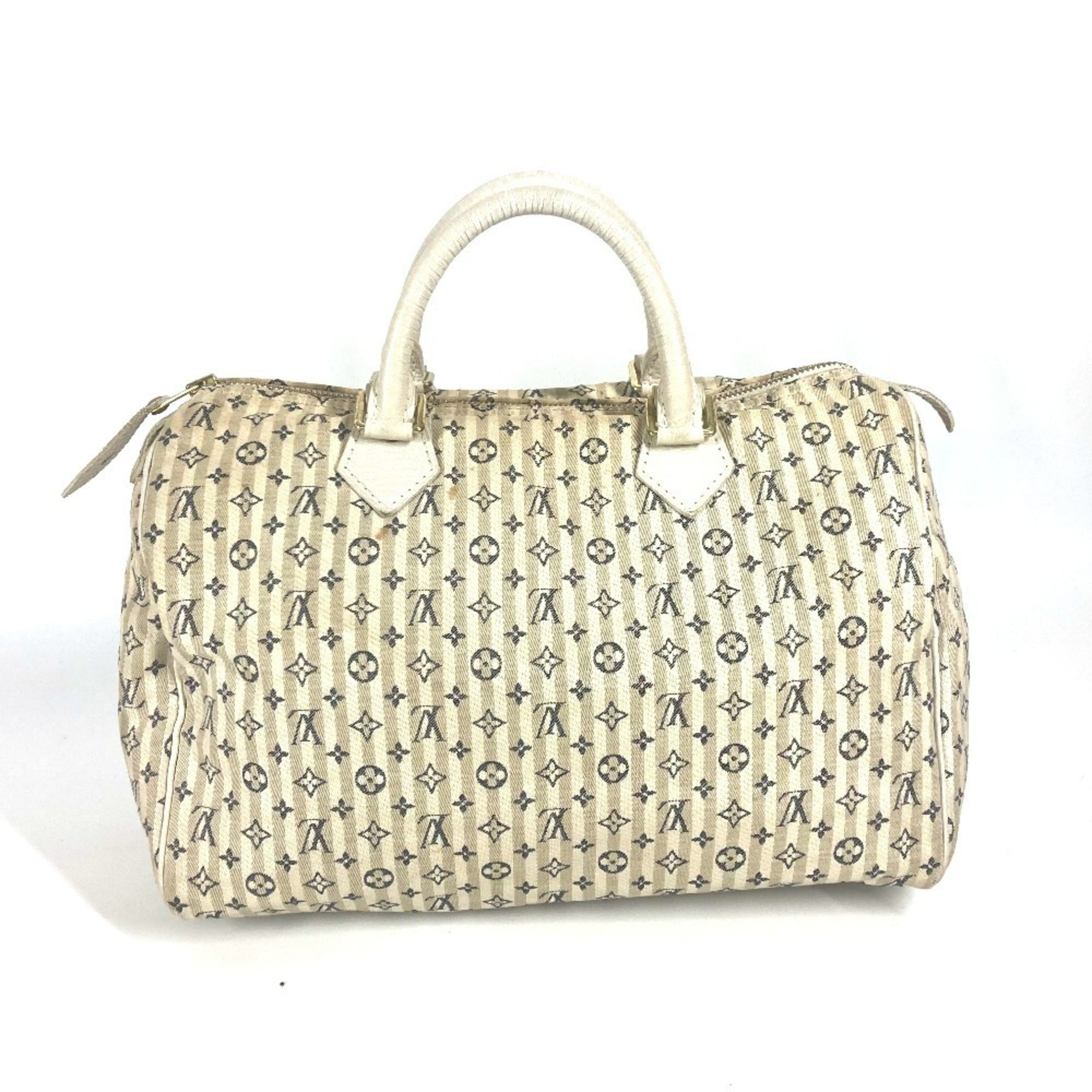 Louis Vuitton Monogram Mini Lin Navy White Monogram Mini Lin Boston Bag Handbag