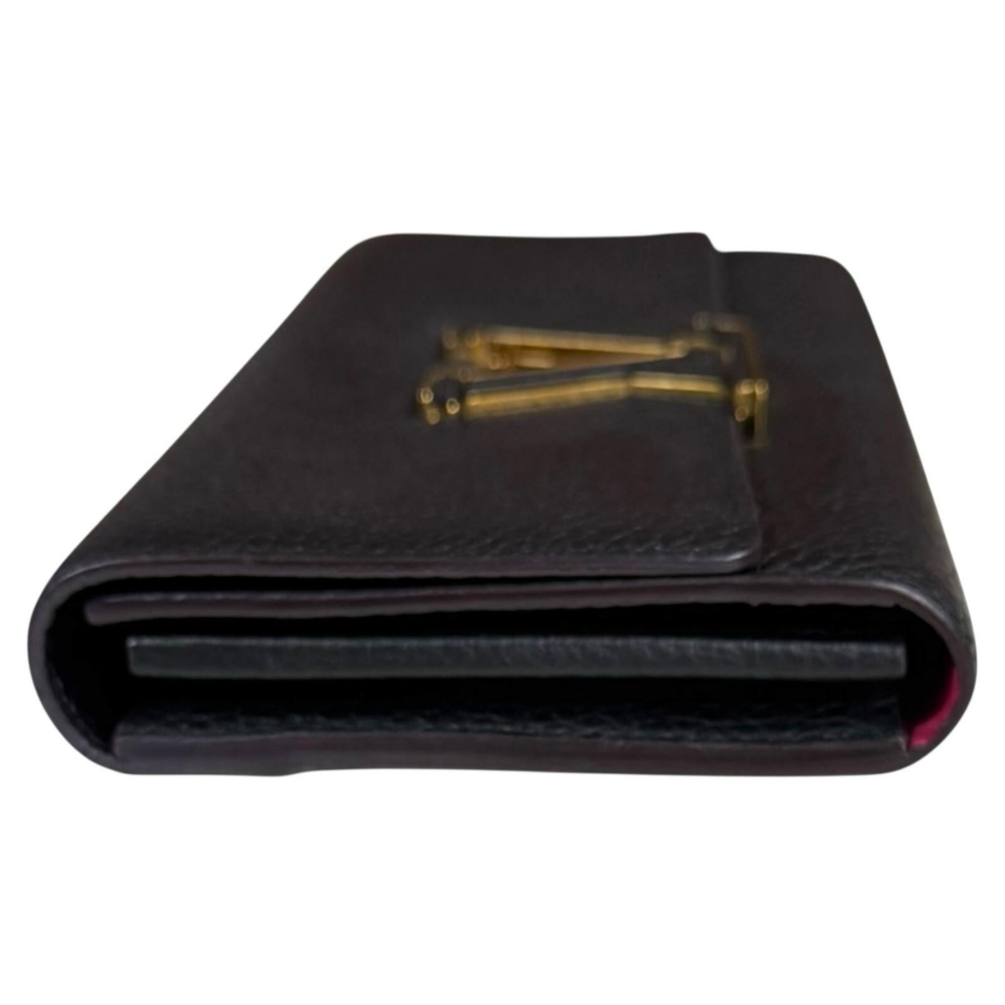 Louis Vuitton Black Noir Leather Long Wallet