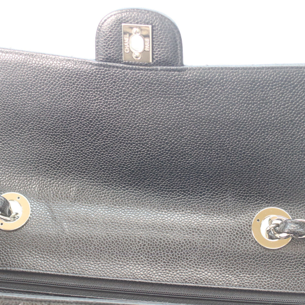 Chanel Black Grained Calfskin Shoulder Bag