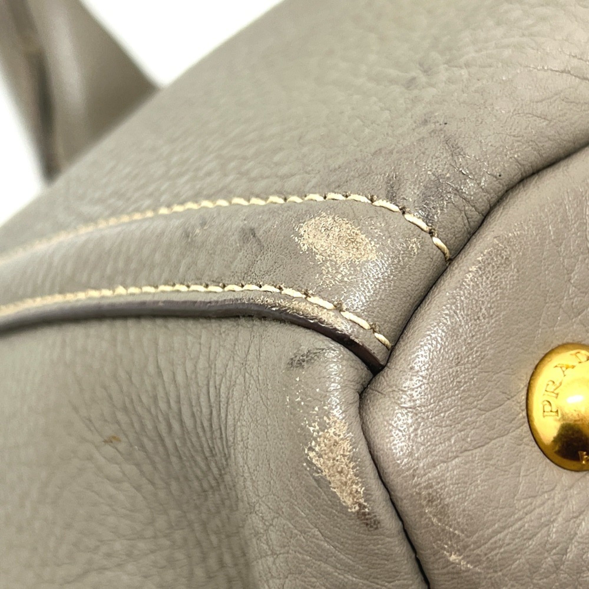 Prada Gray Canapa Handbag Tote Bag