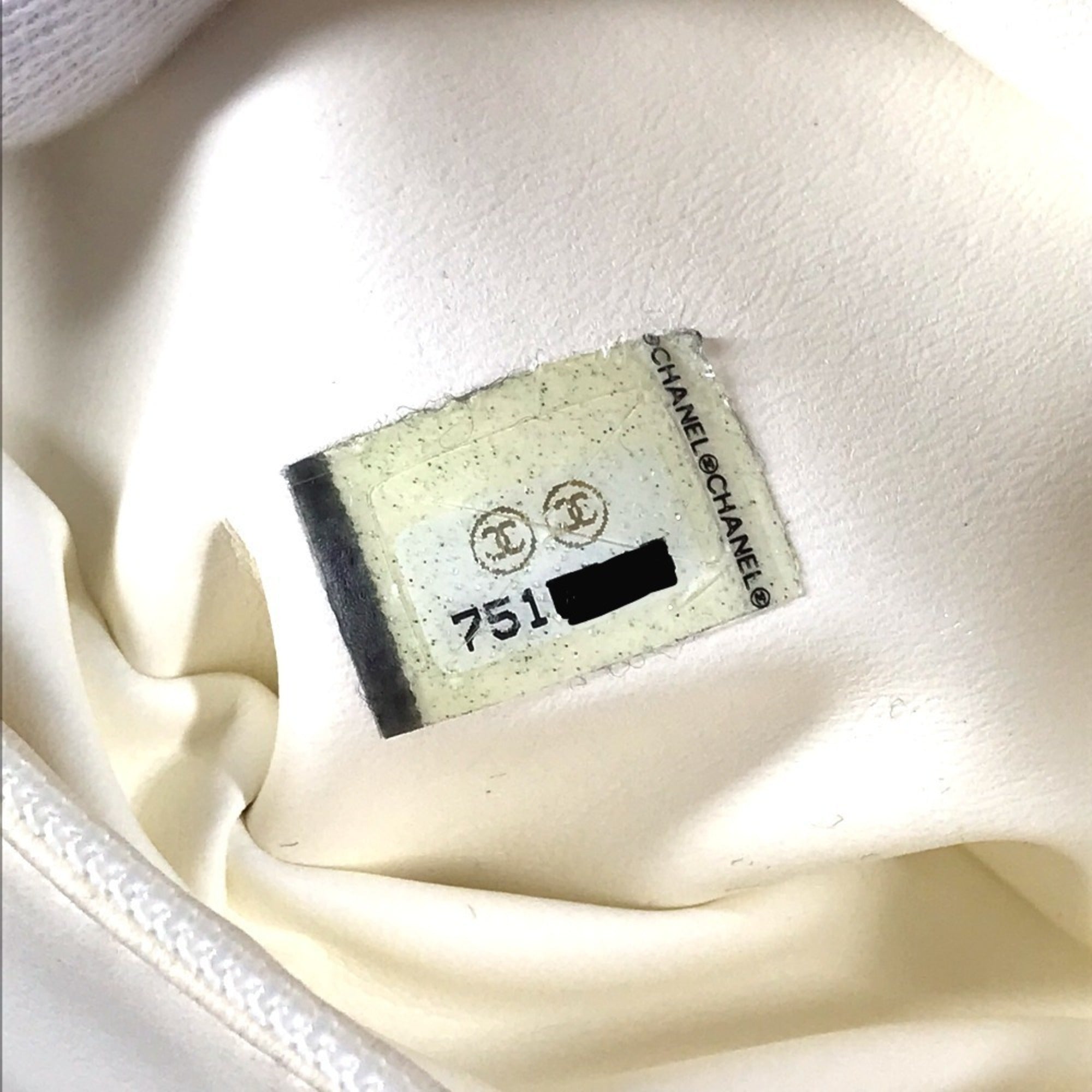 Chanel Navy White Canvas Clutch Bag