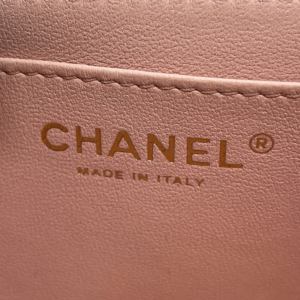 Chanel Light Pink Leather Handbag Shoulder Bag
