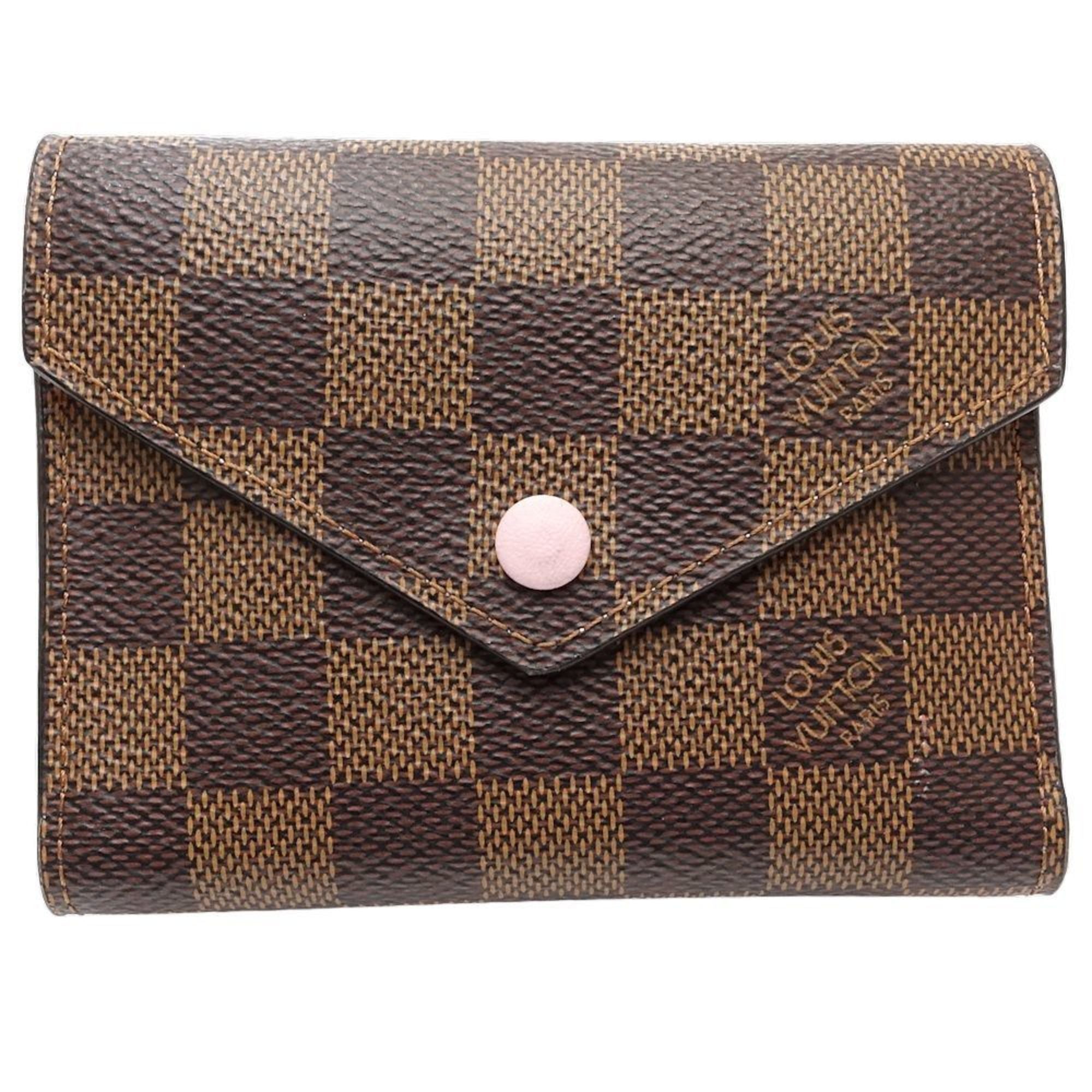 Louis Vuitton Damier Canvas Ebene Rose Ballerine Canvas Wallet (Tri-Fold)