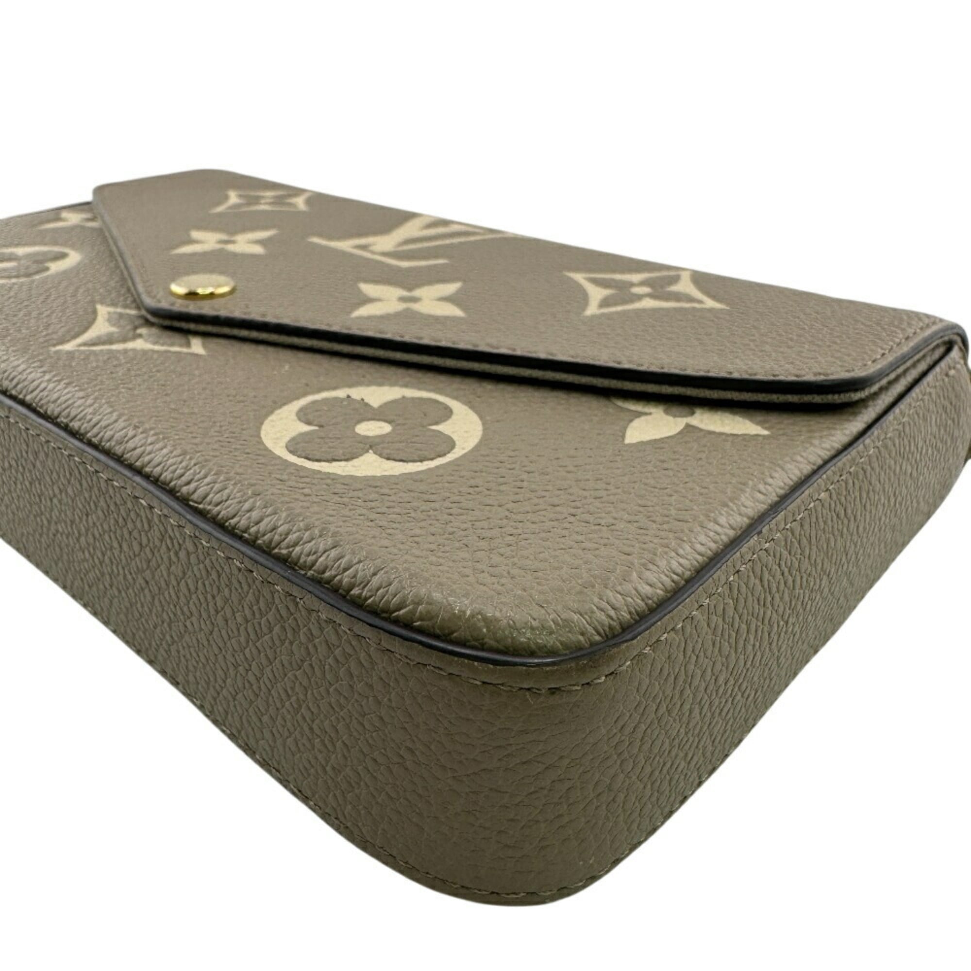 Louis Vuitton Gray Grayish Leather Pochette Shoulder Bag