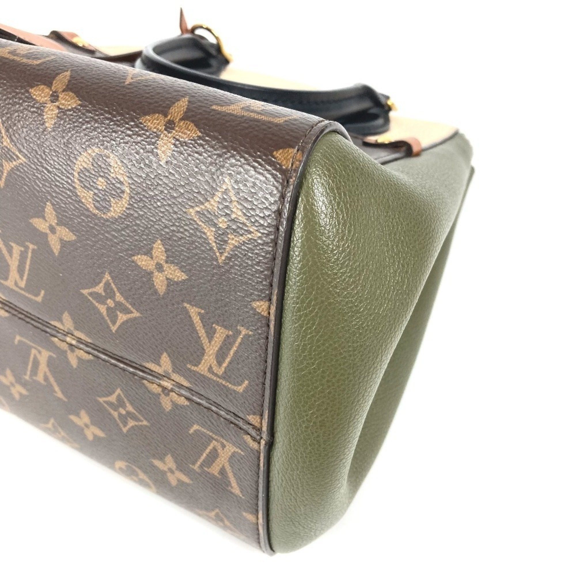 Louis Vuitton Brown Khaki Monogram White Monogram Handbag Tote Bag