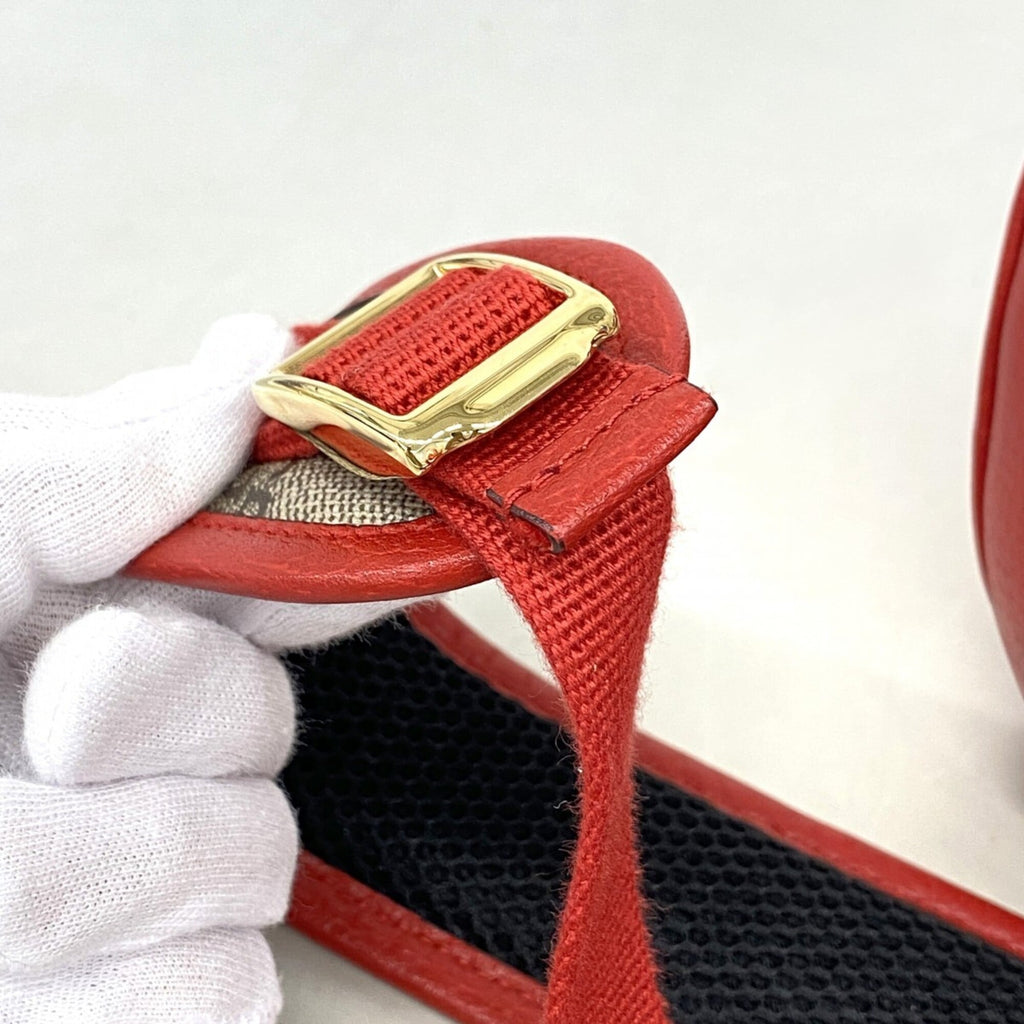 Gucci Beige Red Color Pvc Backpack (Pre-Owned)