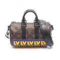 Louis Vuitton Black Brown Multi-Color Coated Canvas Leather Rubber Tote Bag