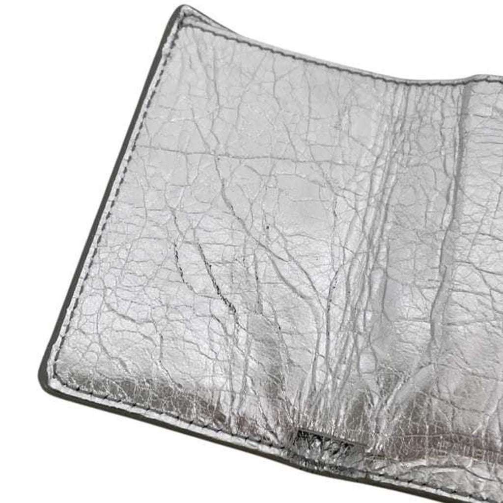 Balenciaga Silver Leather Wallet (Tri-Fold)