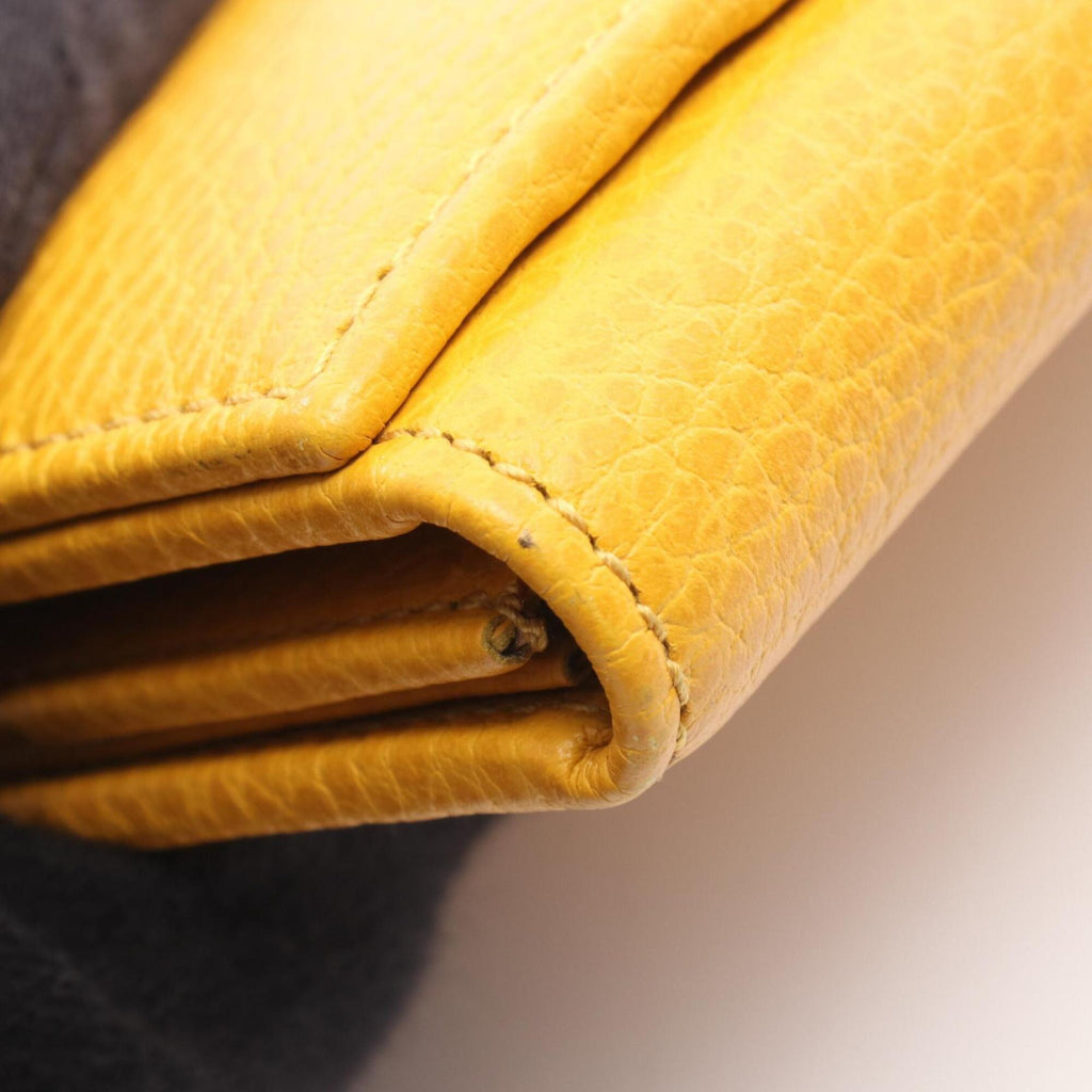 Gucci Yellow Leather Long Wallet (Bi-Fold) (Pre-Owned)
