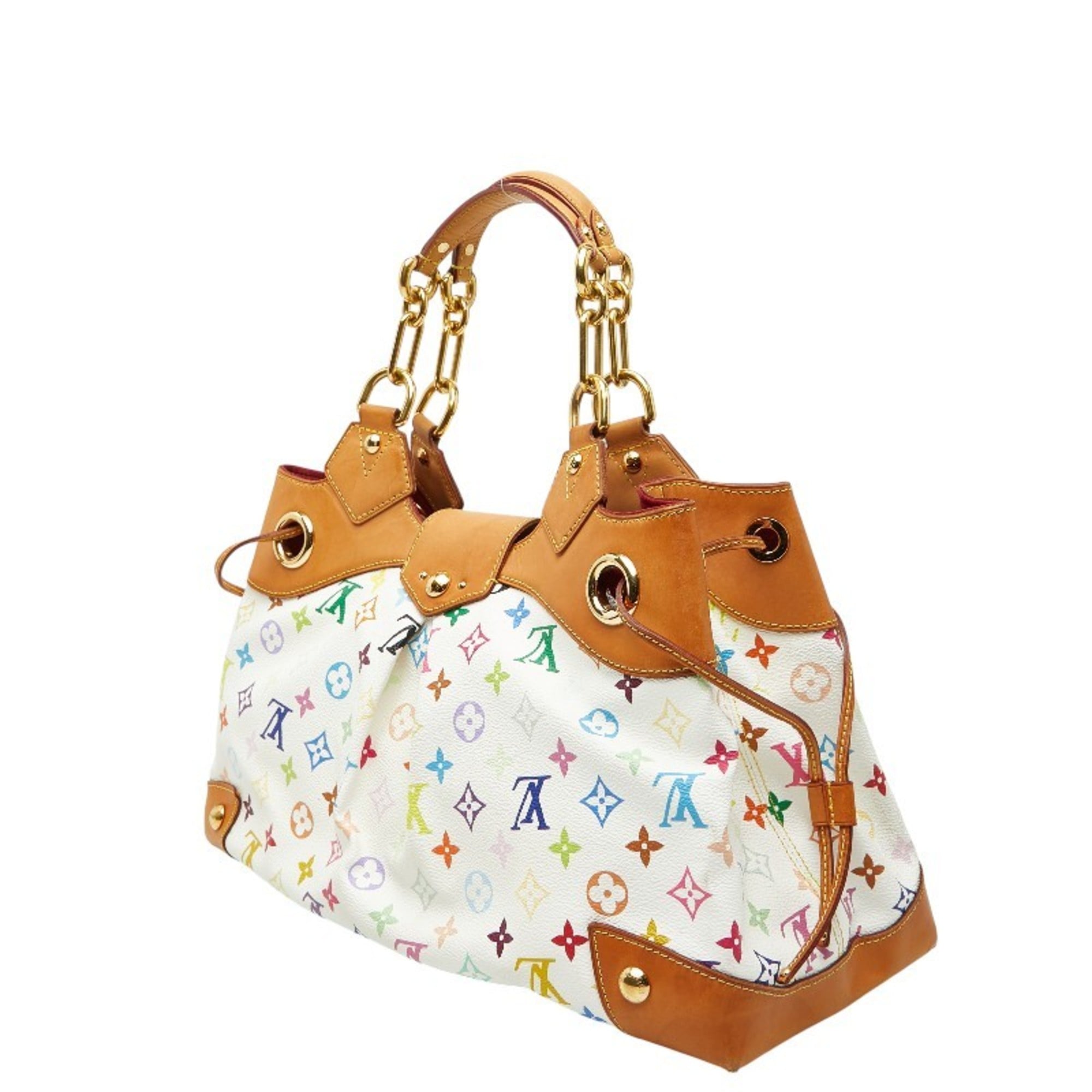 Louis Vuitton Monogram Multicolore Blanc White Pvc Leather Handbag