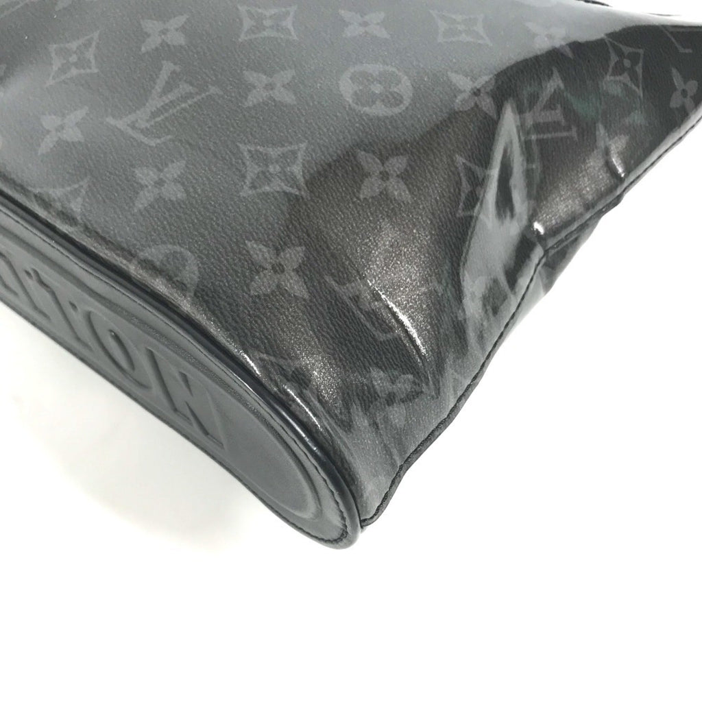Louis Vuitton Black Vinyl Leather Clutch Bag Pochette Pouch