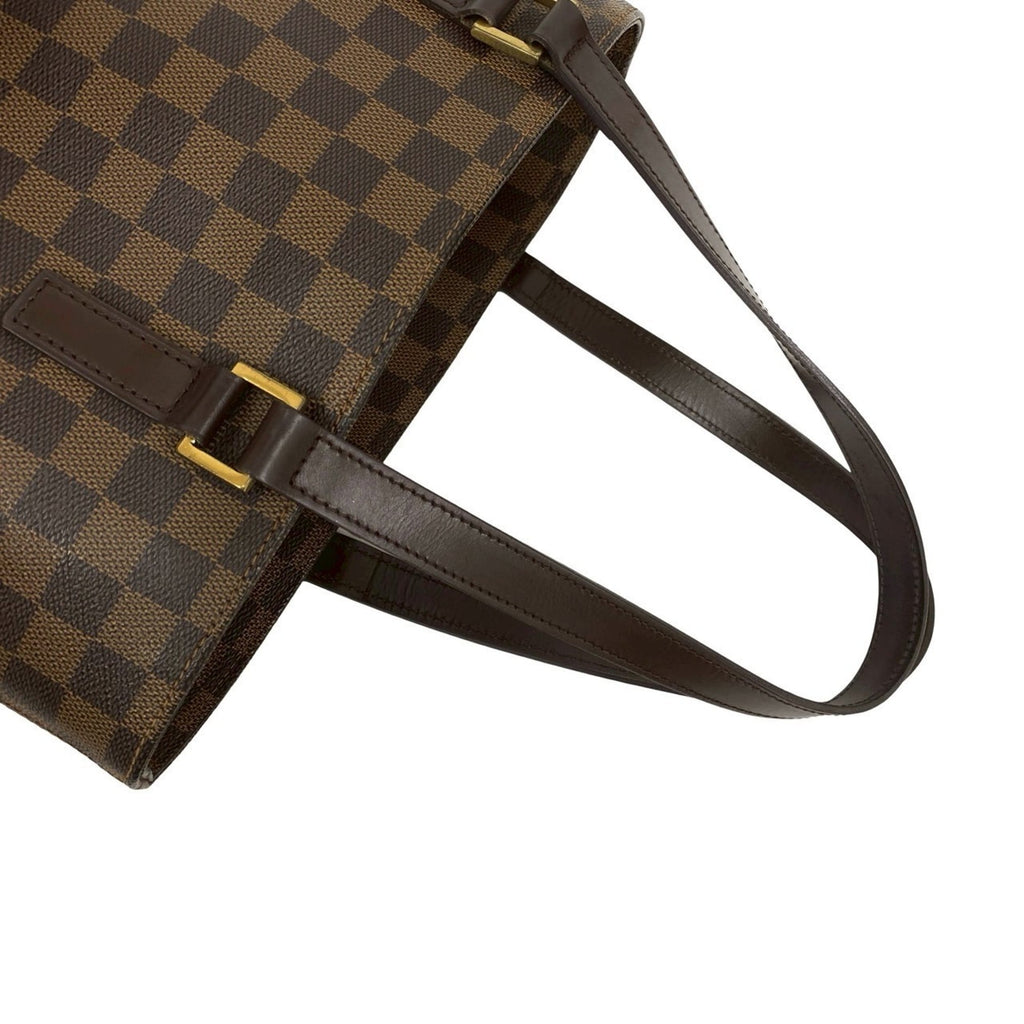 Louis Vuitton Brown Leather Pvc Handbag Tote Bag