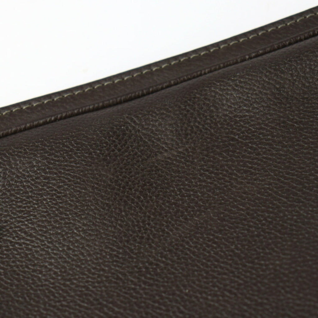 Louis Vuitton Brown Leather Clutch Bag Handbag