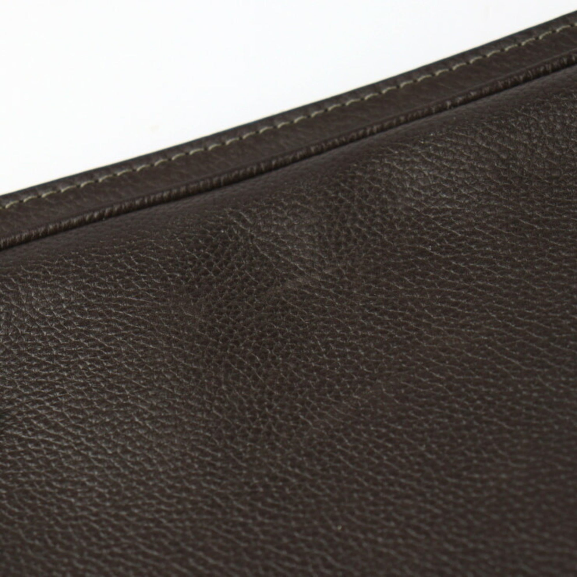 Louis Vuitton Brown Leather Clutch Bag Handbag
