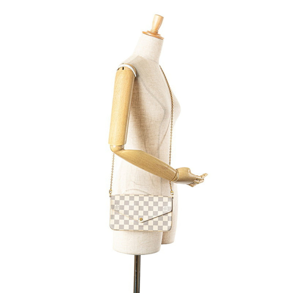 Louis Vuitton Damier Azur Ivory Pvc Leather Pochette Shoulder Bag