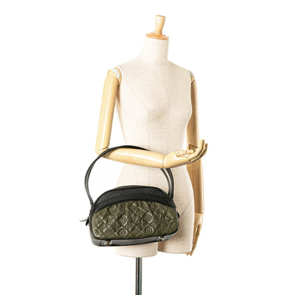 Louis Vuitton Black Khaki Noir Leather Handbag Shoulder Bag
