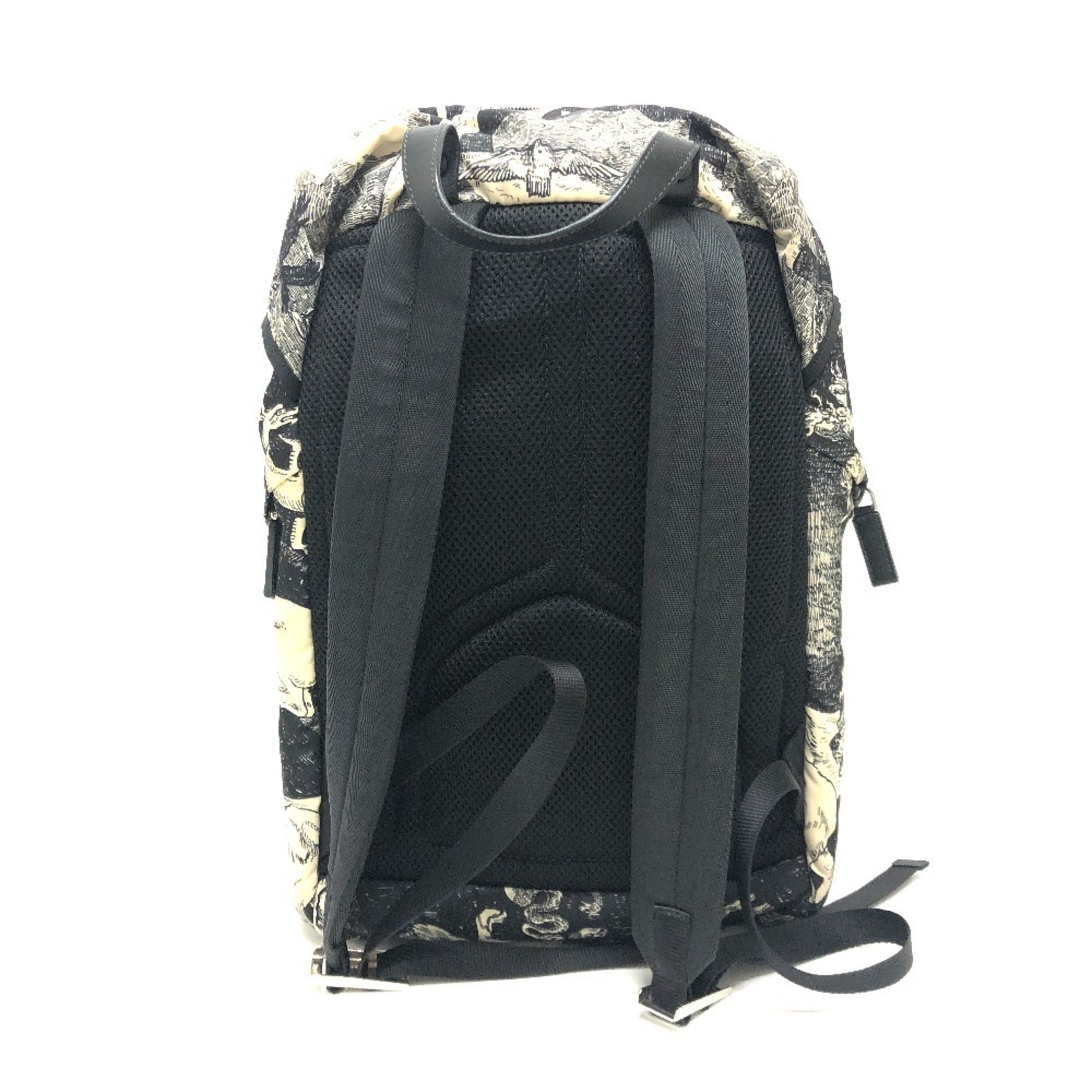 Prada Black White Nylon Backpack