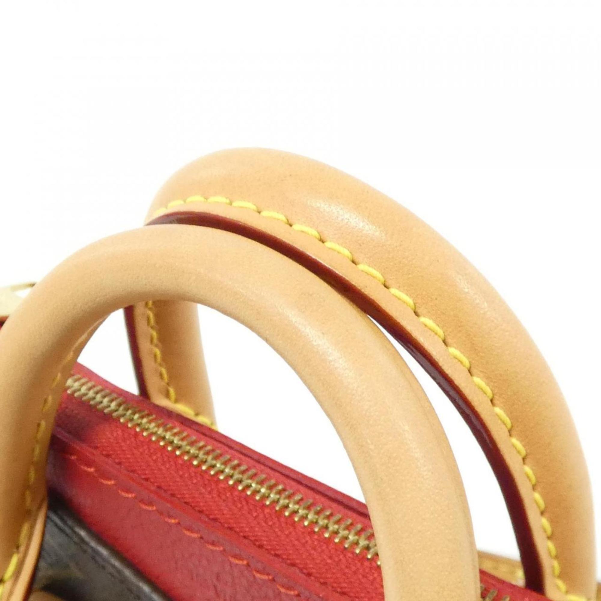 Louis Vuitton Monogram Cerise Marron Coated Canvas Leather Handbag