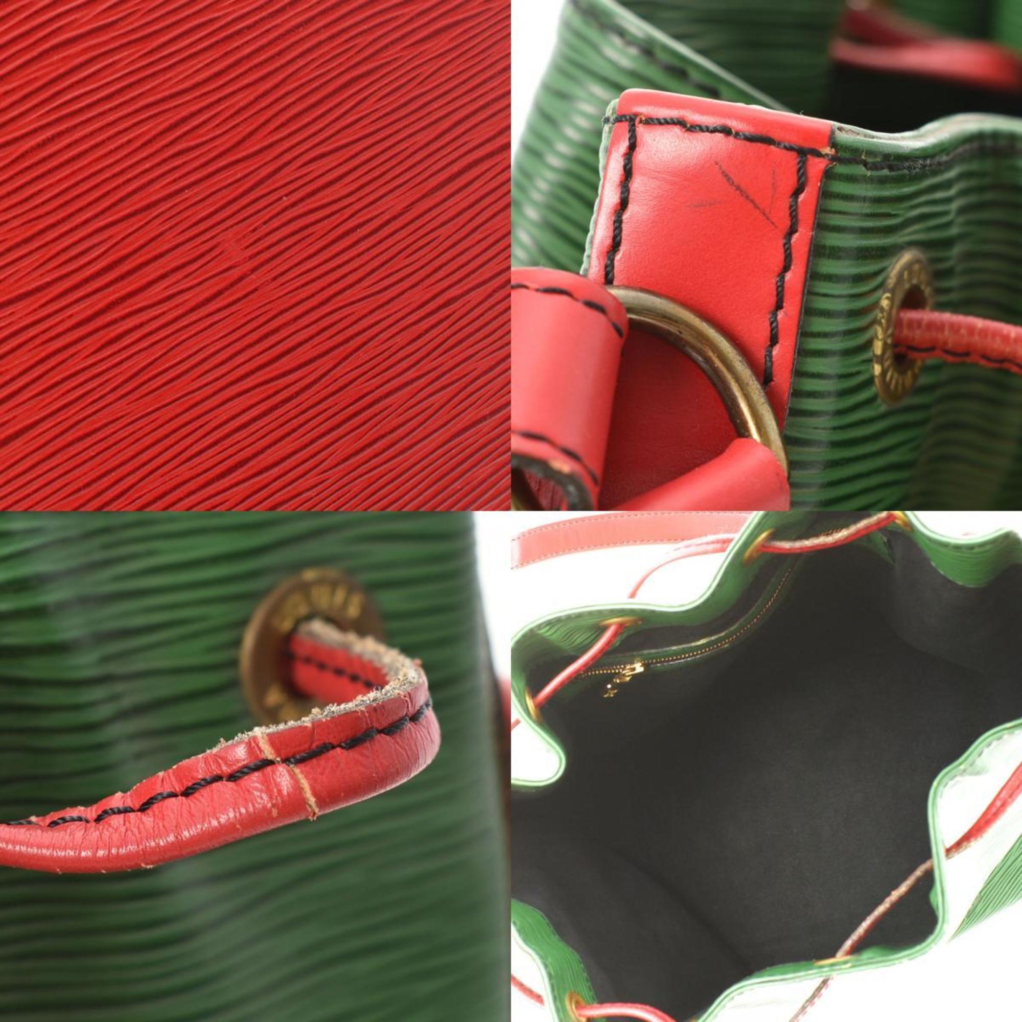 LOUIS VUITTON Epi Petit Noe Bicolor Green / Red M44147 Women's Leather Shoulder Bag