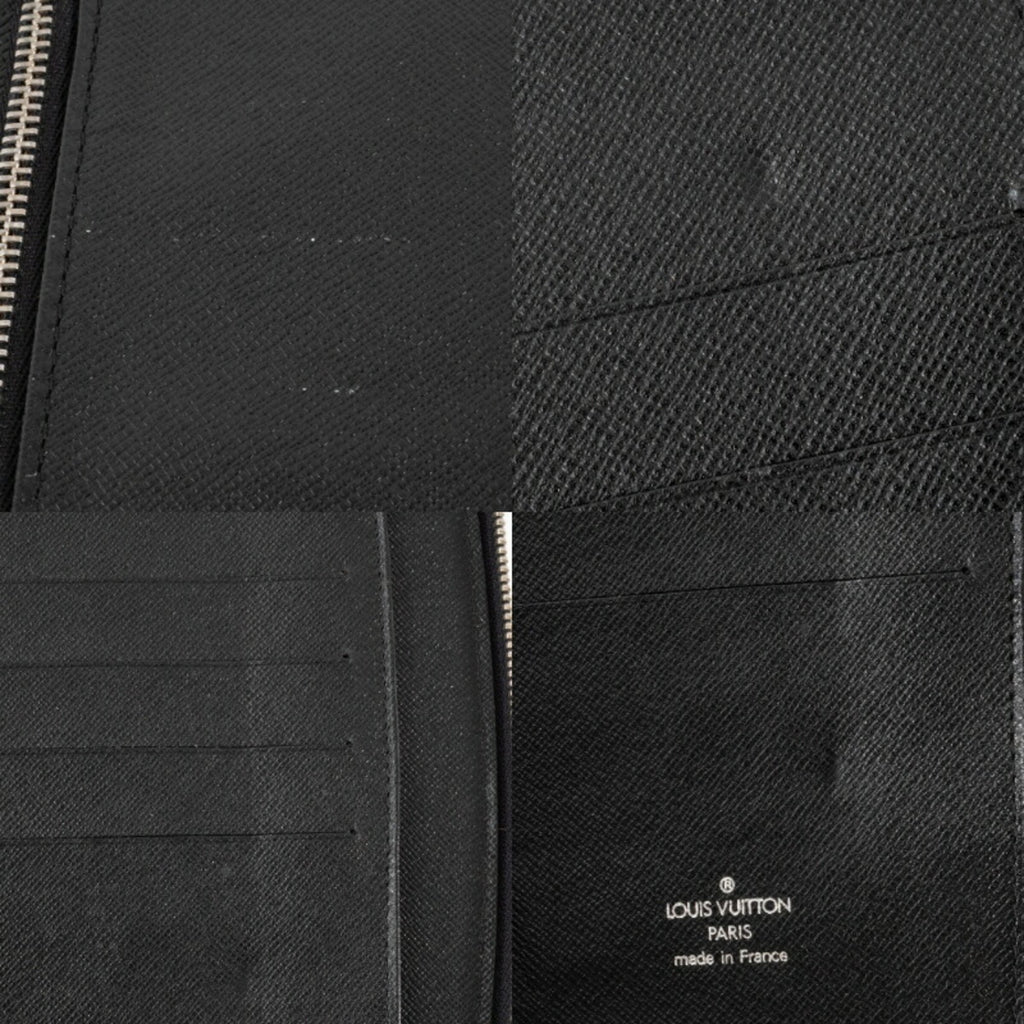 Louis Vuitton Black Taiga Leather Leather Long Bill Wallet