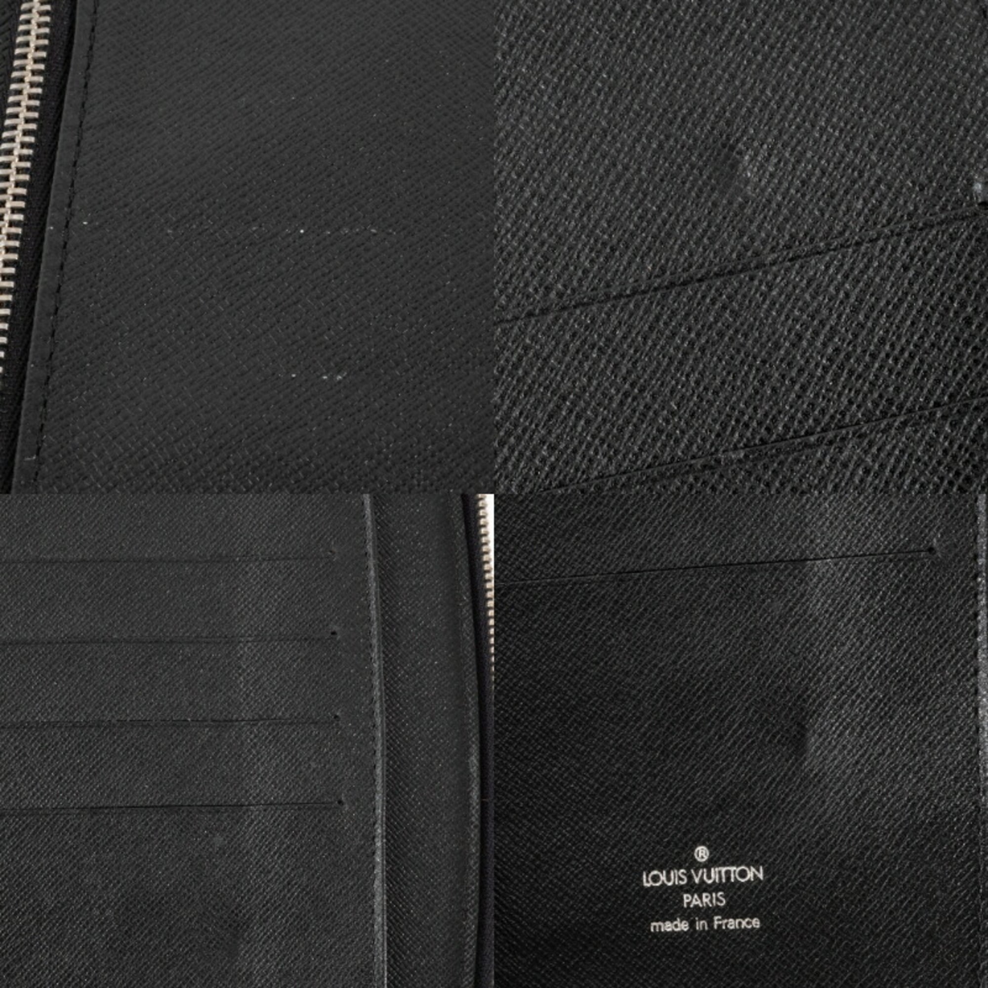 Louis Vuitton Black Taiga Leather Leather Long Bill Wallet