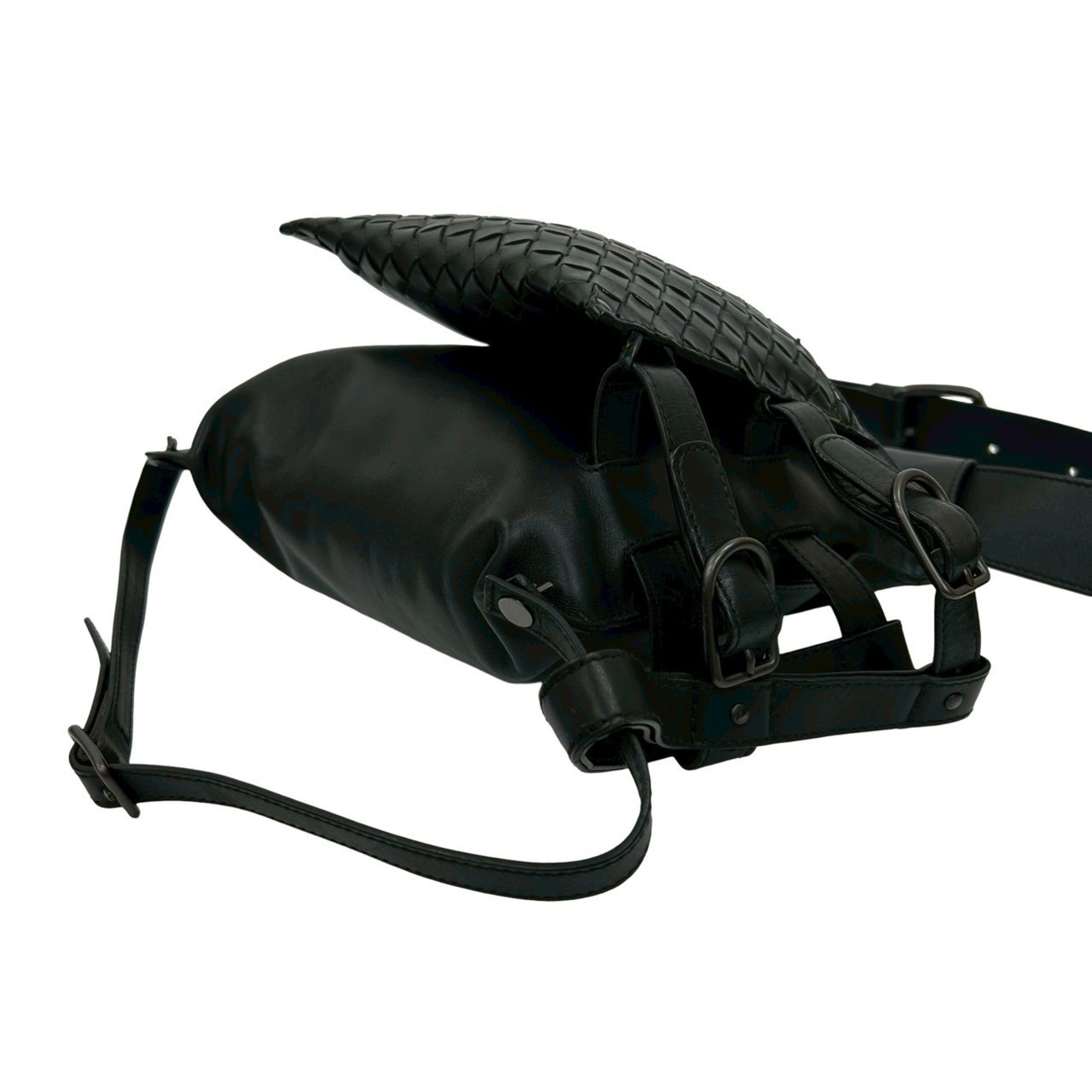 Bottega Veneta Black Leather Shoulder Bag Sling Bag