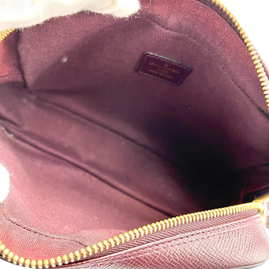 Louis Vuitton Brown Leather Clutch Bag