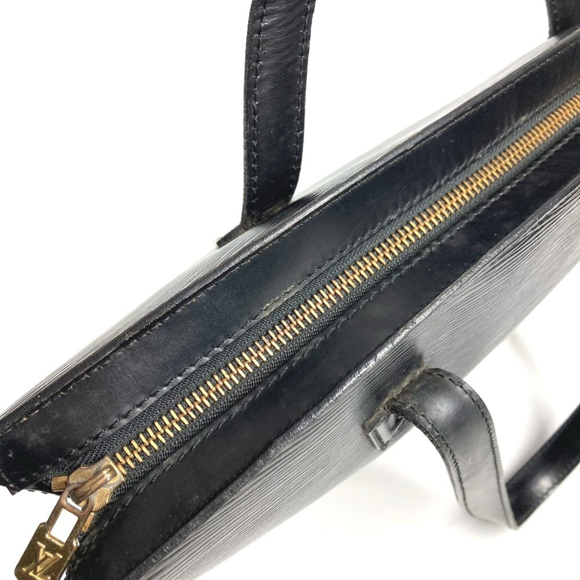 Louis Vuitton Black Noir Epi Leather Handbag Tote Bag