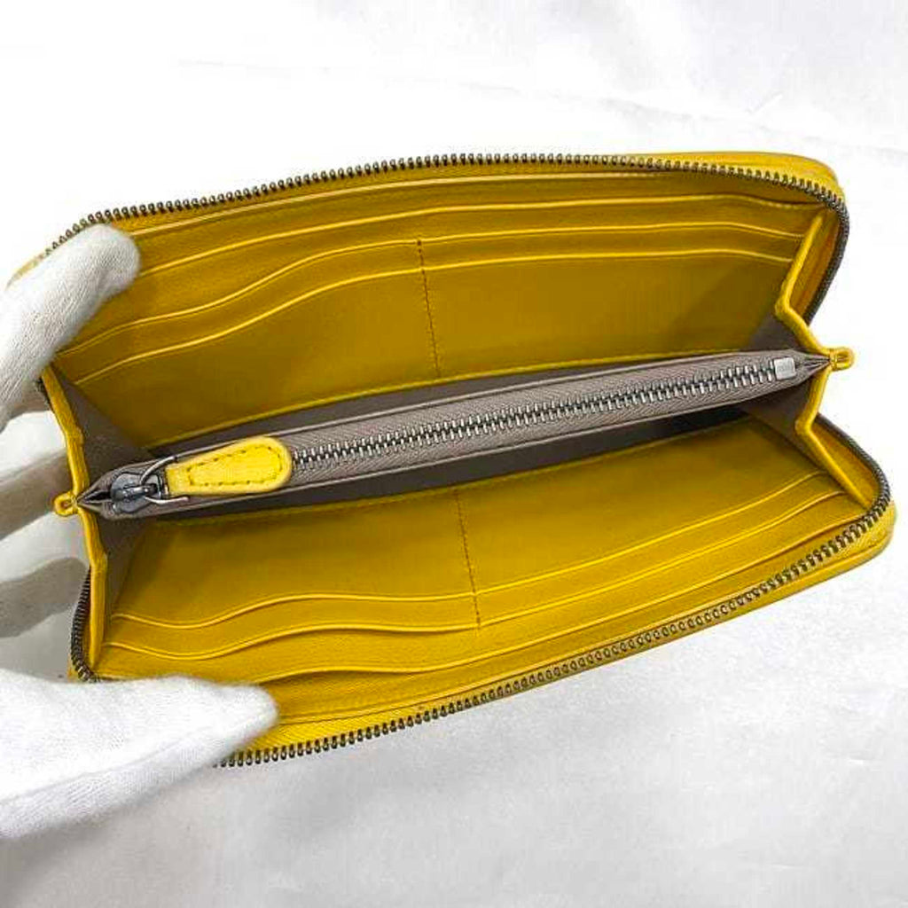 Bottega Veneta Yellow Leather Long Wallet (Bi-Fold)