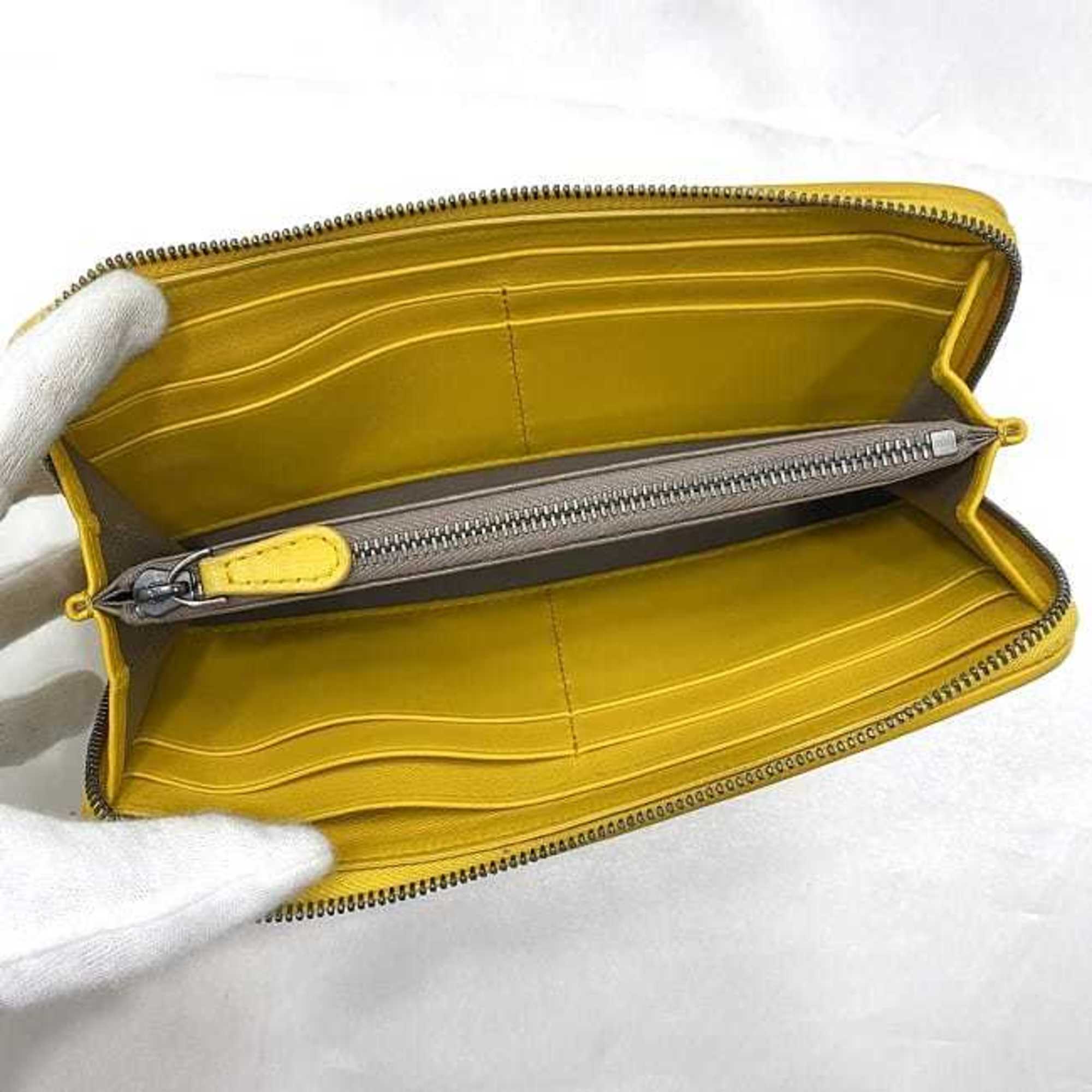 Bottega Veneta Yellow Leather Long Wallet (Bi-Fold)