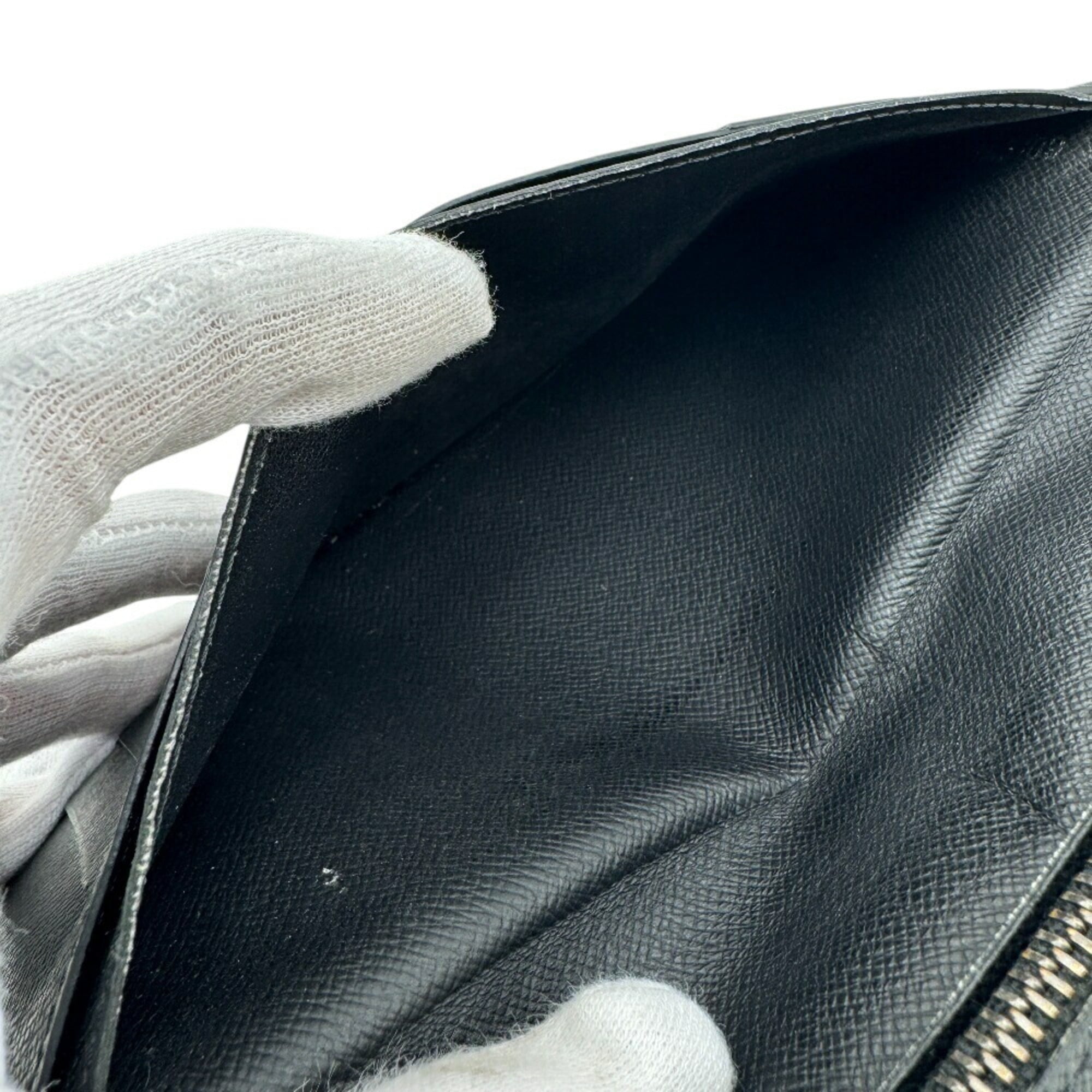Louis Vuitton Black Leather Long Wallet