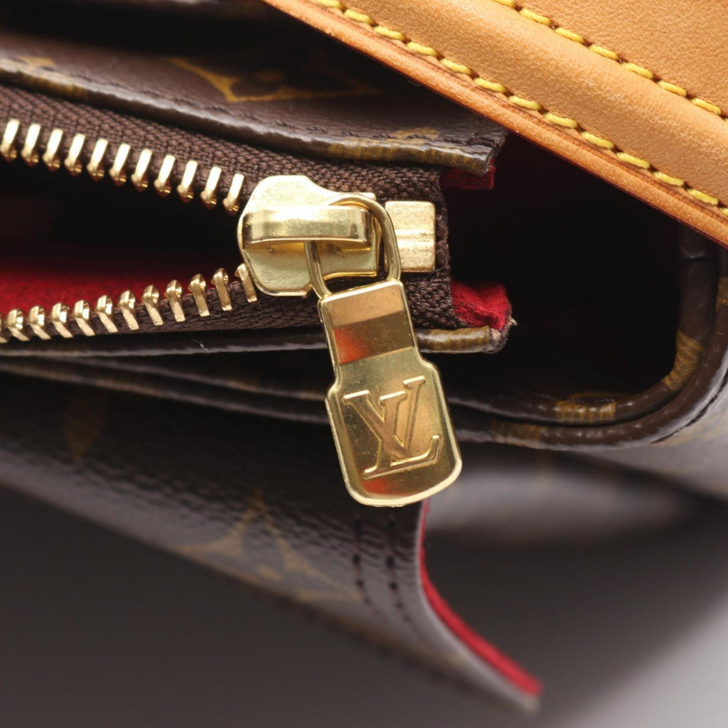 Louis Vuitton Brown Coated Canvas Leather Shoulder Bag