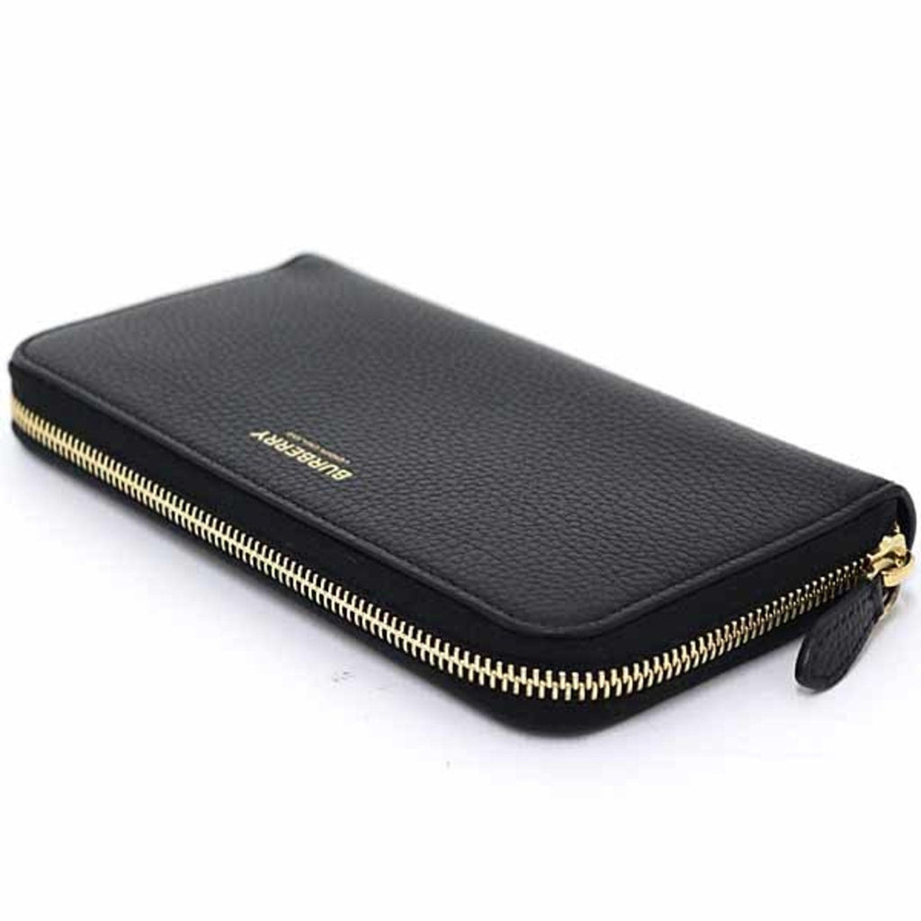 Burberry Black Leather Long Wallet (Bi-Fold)