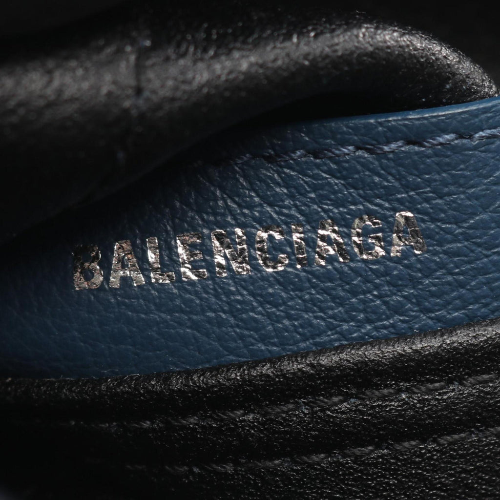 Balenciaga Navy Canvas Leather Handbag Pouch