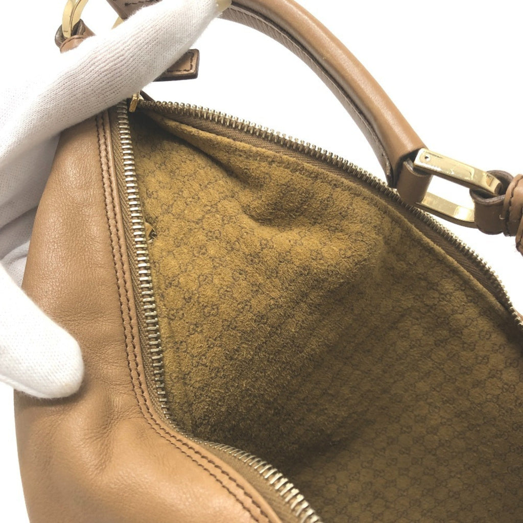 Gucci Brown Leather Handbag Shoulder Bag (Pre-Owned)