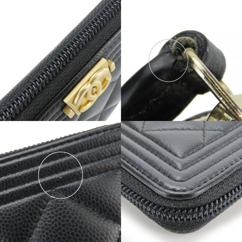 Chanel Black Grained Calfskin Coin Purse/Coin Case