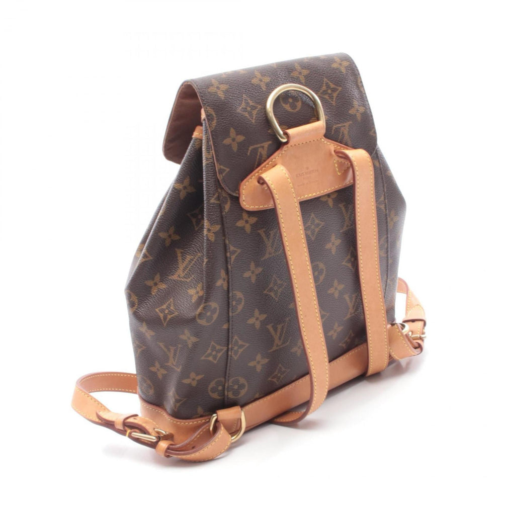 Louis Vuitton Brown Coated Canvas Leather Backpack Handbag