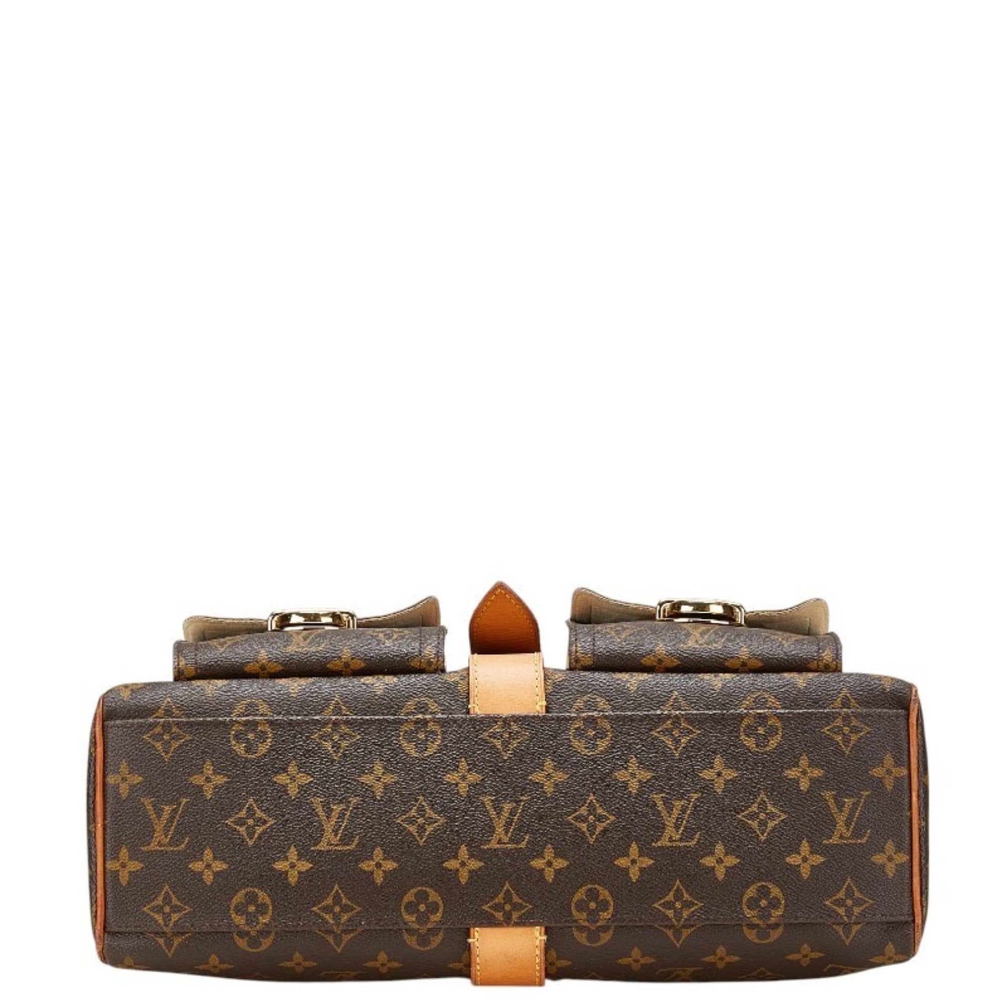 Louis Vuitton Brown Pvc Leather Boston Bag Handbag