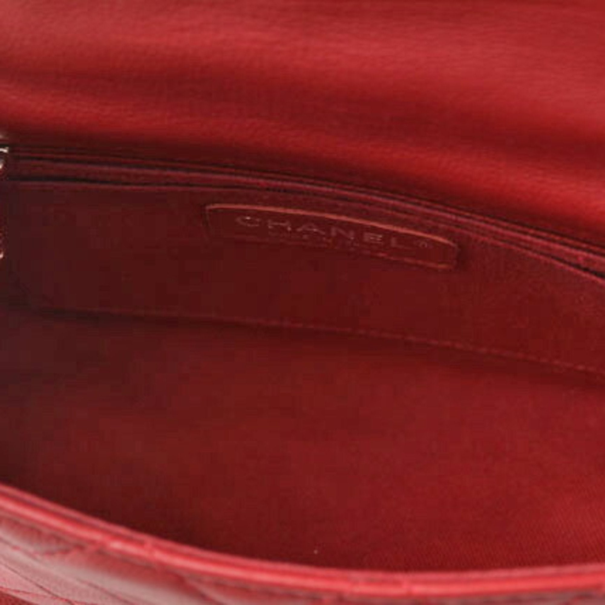 Chanel Red Color Leather Shoulder Bag