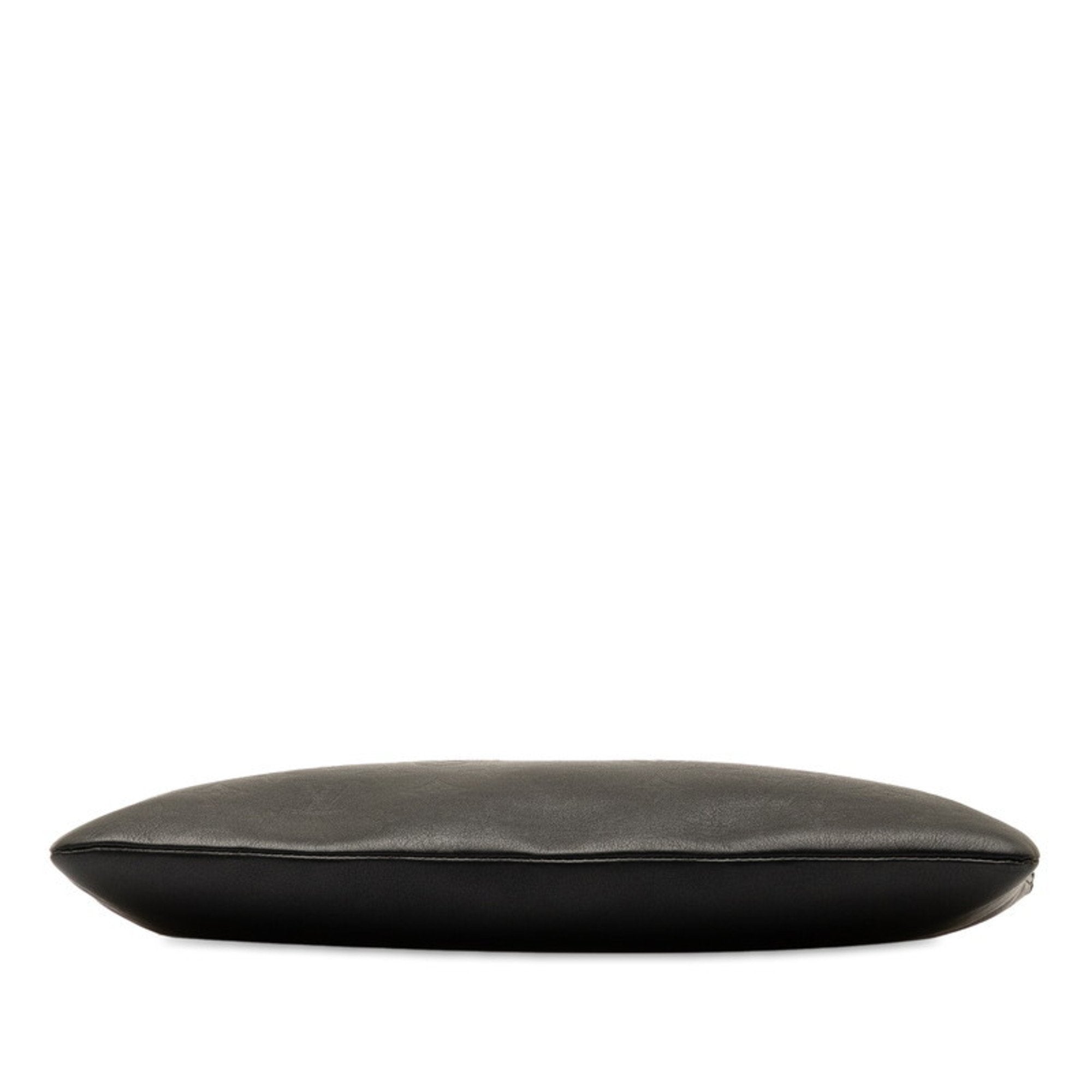 Louis Vuitton Black Leather Clutch Bag Pochette