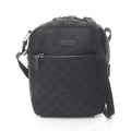 Gucci Black Gg Canvas Leather Handbag Shoulder Bag (Pre-Owned)