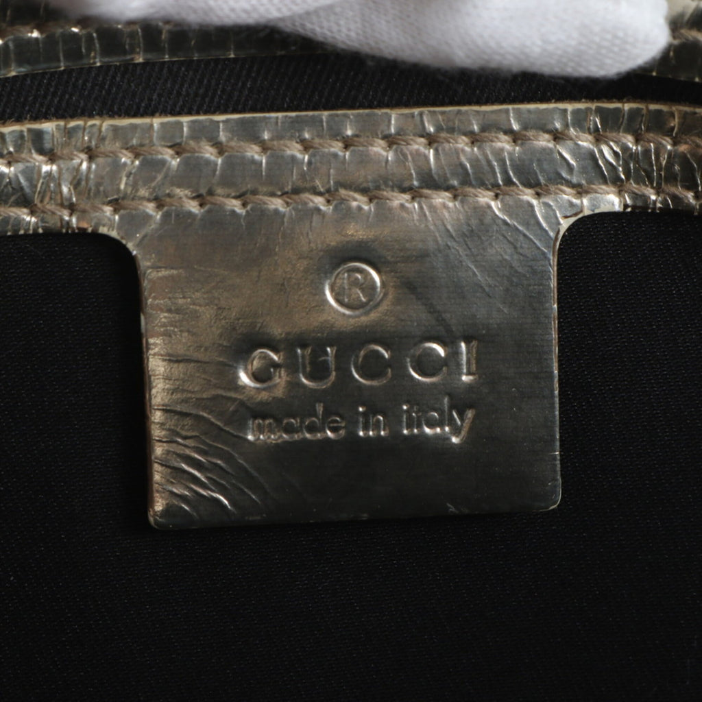 Gucci Gold White Gg Supreme Handbag (Pre-Owned)