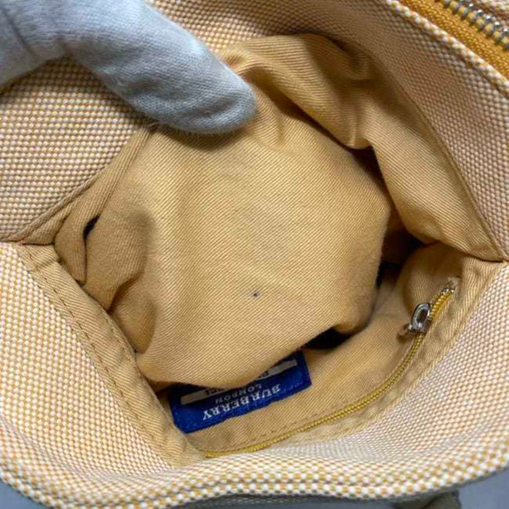 Burberry Beige Orange Canvas Shoulder Bag