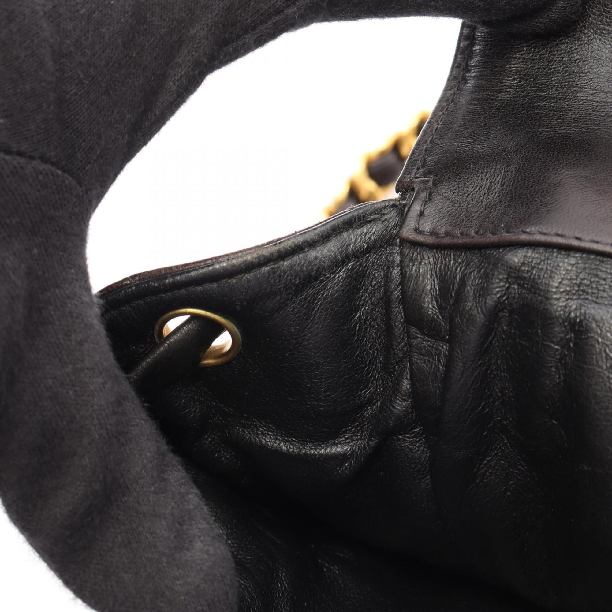 Chanel Black Leather Backpack Handbag