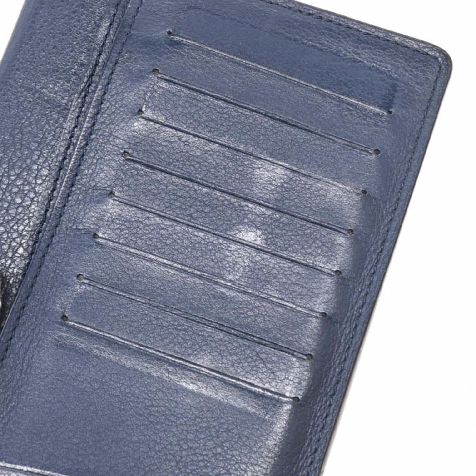 Louis Vuitton Navy Leather Long Wallet