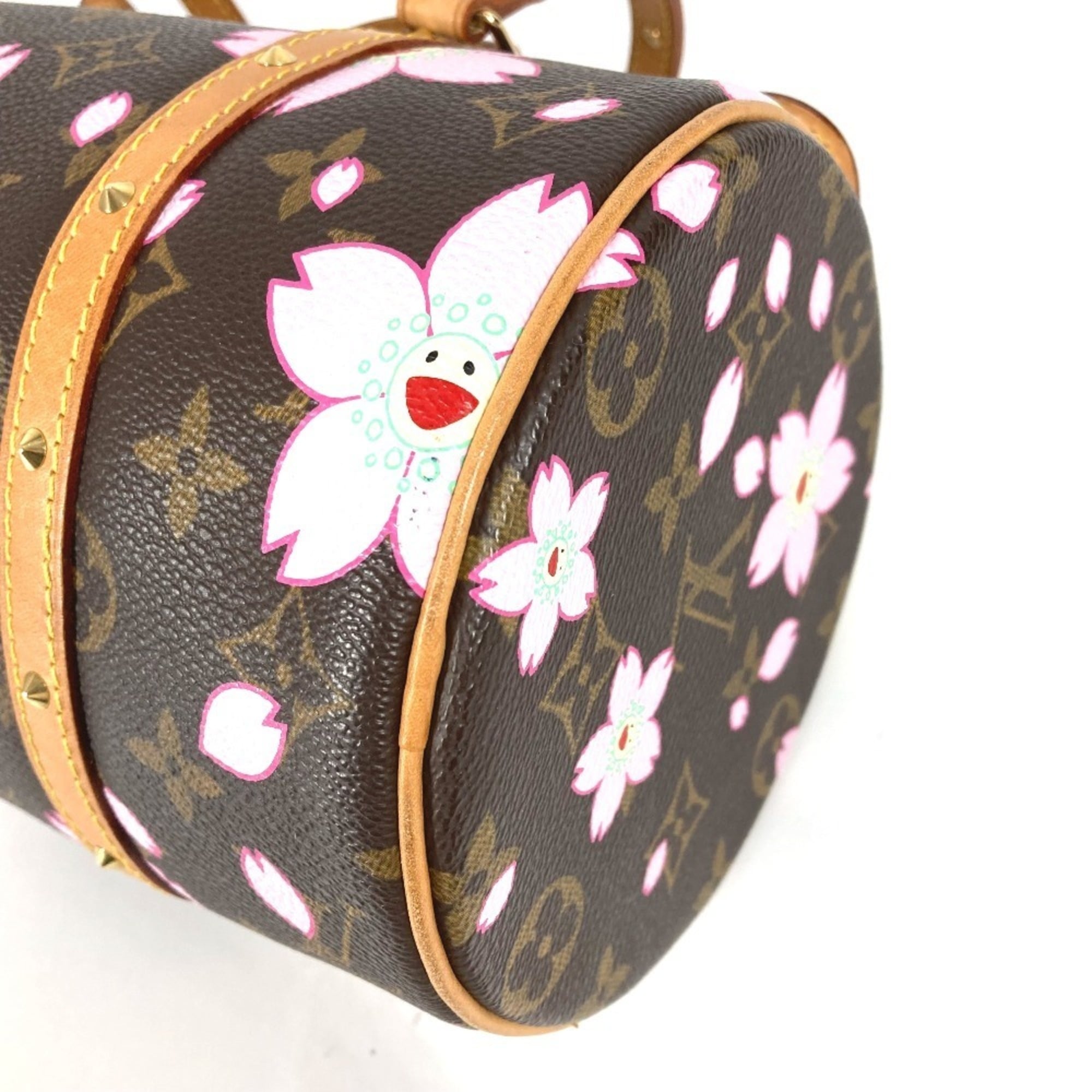 Louis Vuitton Brown Pink Monogram Cherry Blossom Handbag Shoulder Bag Tote Bag