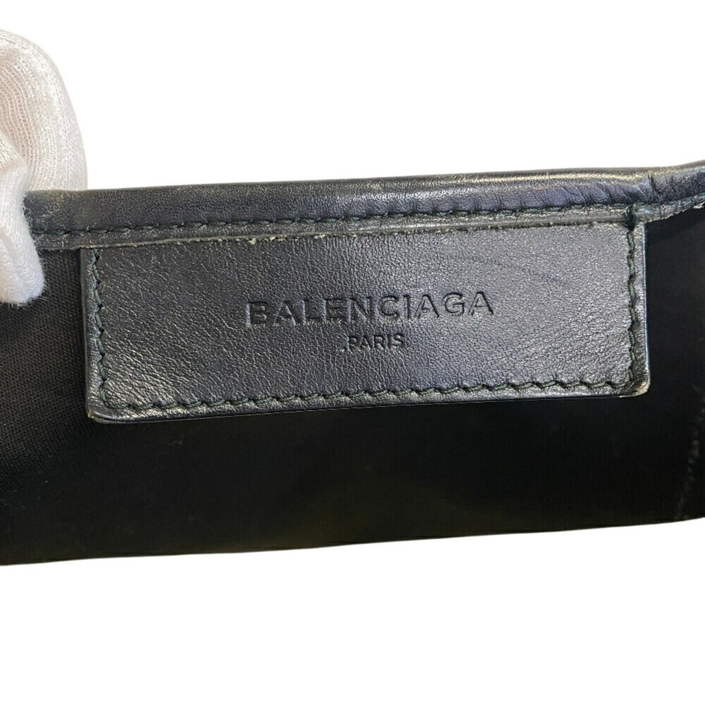 Balenciaga Black Ivory Canvas Leather Hand