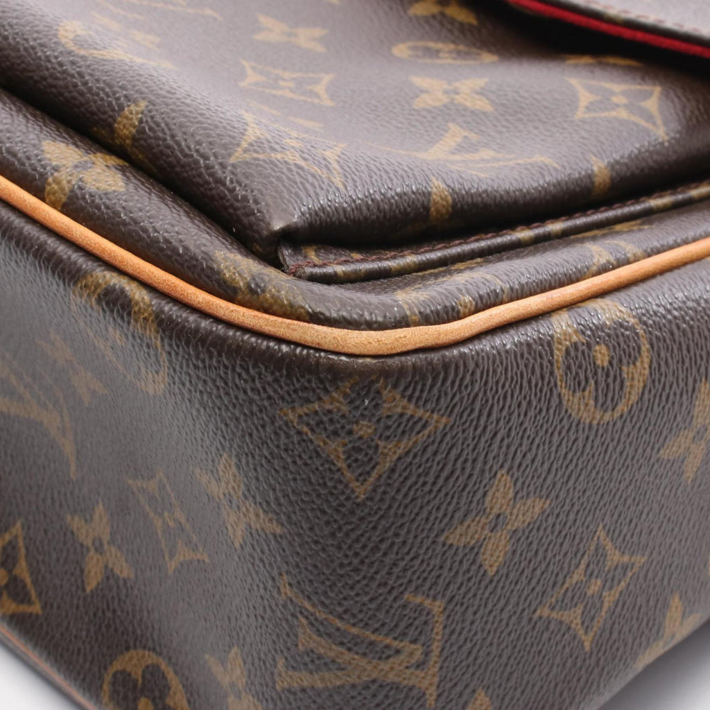 Louis Vuitton Brown Coated Canvas Leather Shoulder Bag