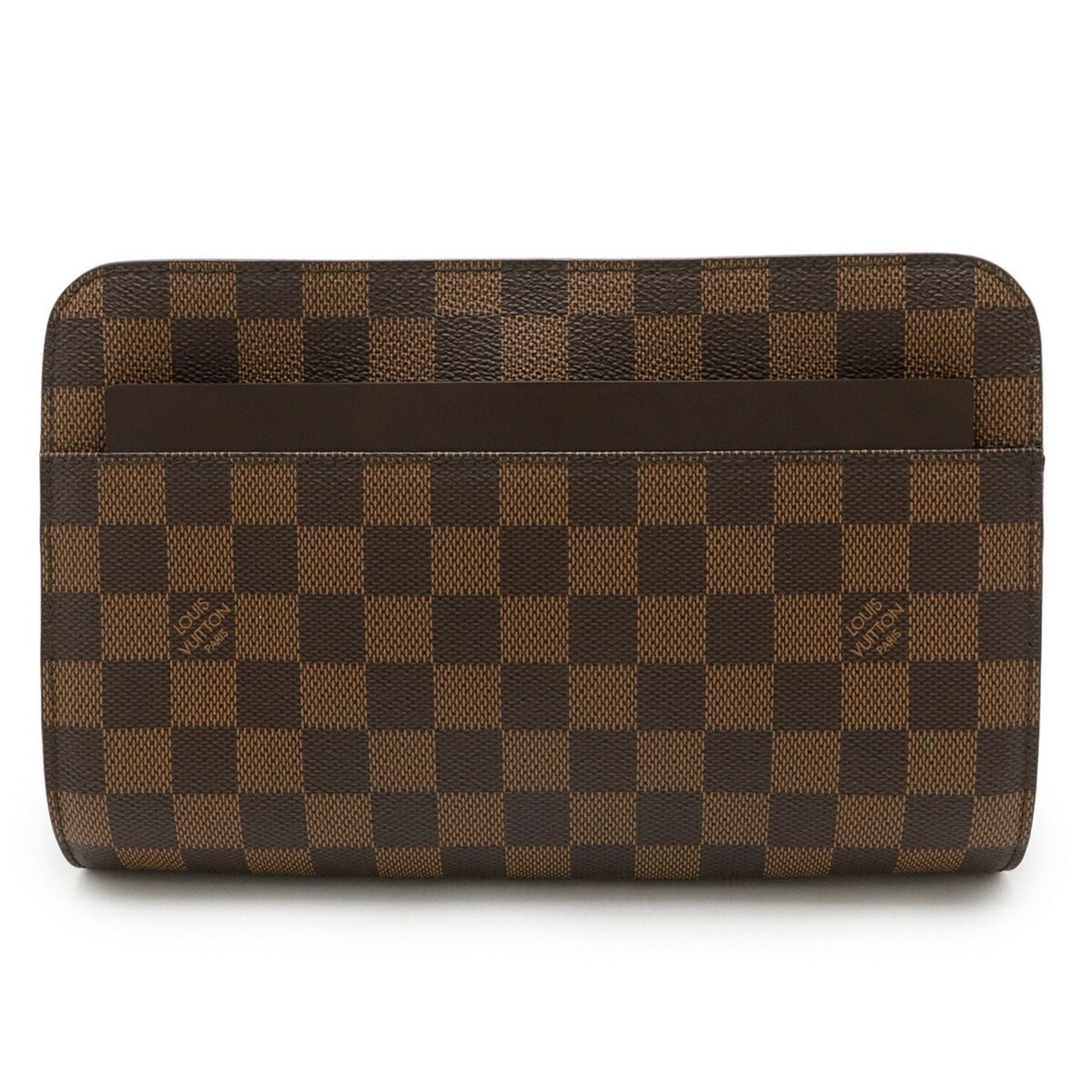 Louis Vuitton Damier Brown Damier Canvas Pvc Clutch Bag