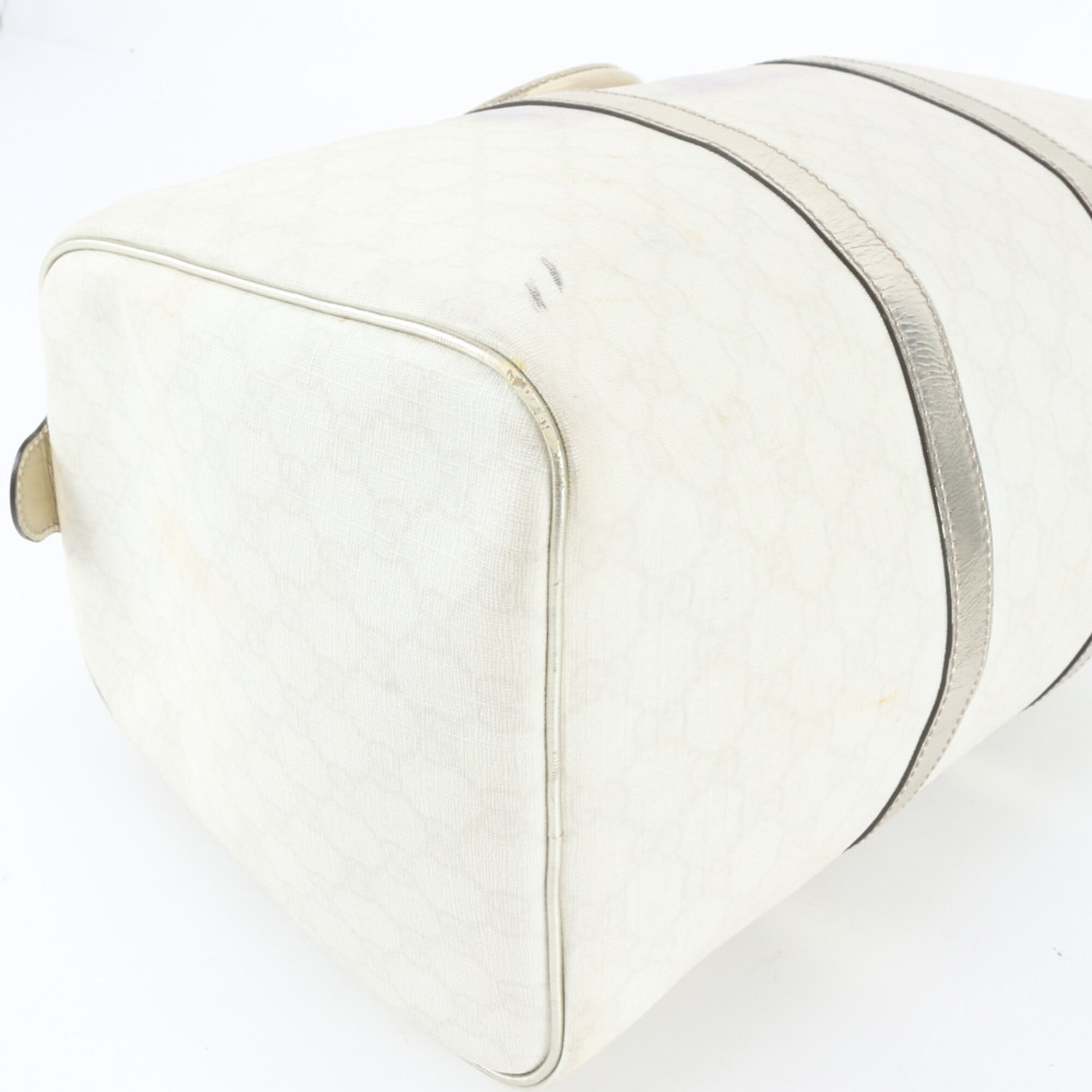 Gucci Gold White Gg Supreme Handbag (Pre-Owned)